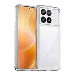 Vibrant Shield Phone Case - Soft TPU Frame with Transparent Acrylic Back for Poco F6 Pro (Transparent)