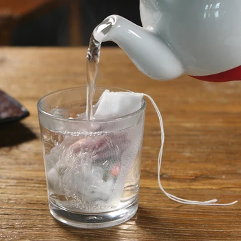 Disposable Tea Bags 100Pcs/Lot Teabags 5.5 x 7CM Empty Scented Tea Bags With String Heal Seal Filter Paper for Herb Loose Tea 5