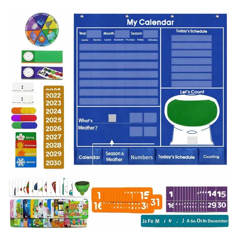 

Kids Calendar For Learning Set Classroom Bulletin Board Decoration With Calendar Learning From Home And School Homeschooling Or