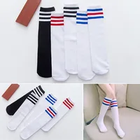 White Socks Skate  Children Baby Long Tube Leg Warm Kids Knee High Socks For Kids Football Stripes Cotton Sports Old School 1-9Y 6