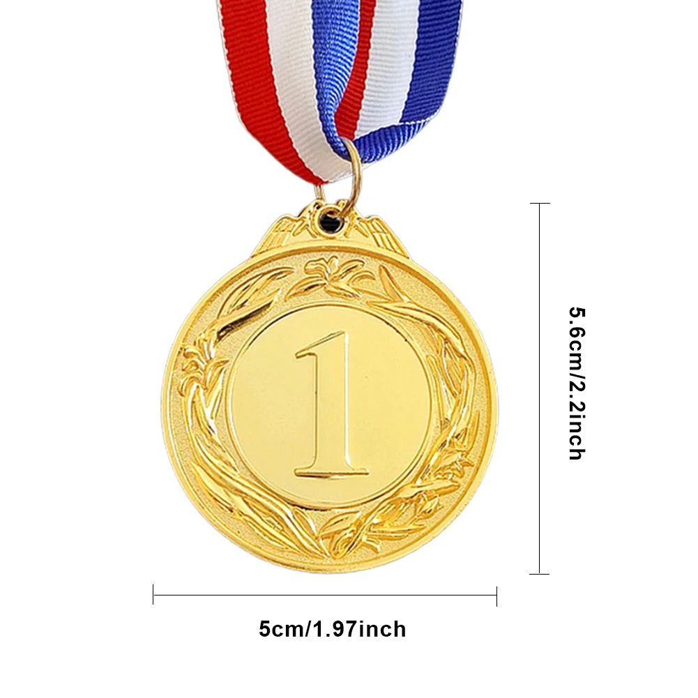 5cm Award Medals Sports Rewards with Neck Ribbon Students Rewards Metal Winner Medals for Talent Show Party Race