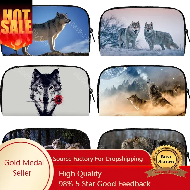 

Winter Howling Wolf Wallet Women Coin PurseLittle Girls Purses and Handbags Ladies Money Credit Holder Kids Change Coins Bags