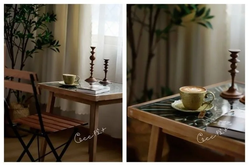 Description Picture 3 of itemSolid Wood Dining Tables Tea Salon Nordic Living Room Square Table Modular Luxury Small Desk Negotiation Desks Apartment