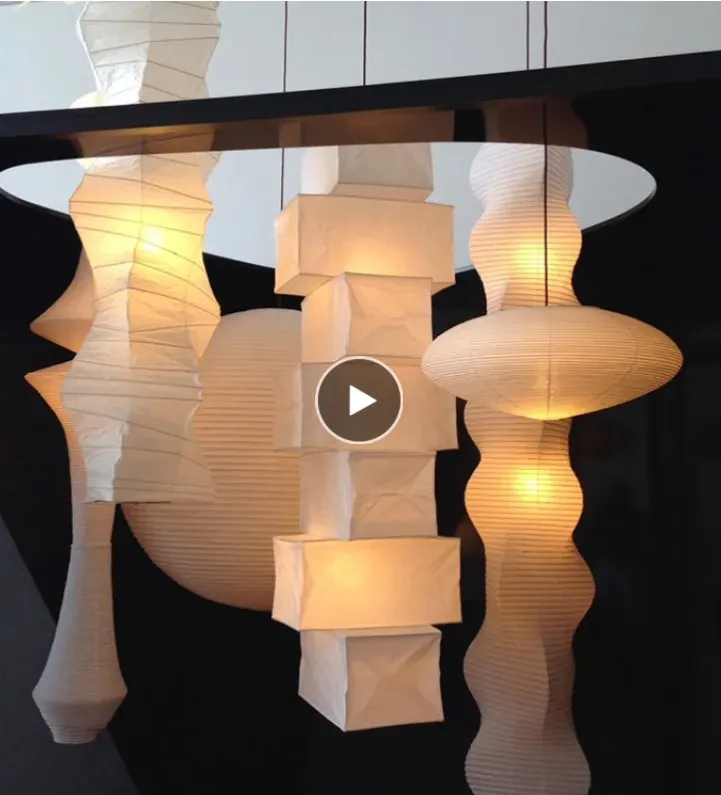 

Janpanese Akari Rice Paper Lamp Nordic Noguchi Yong Pendant Lamp Living Room Bedroom Corner Nordic Wabi Sabi LED Hanging Lamp