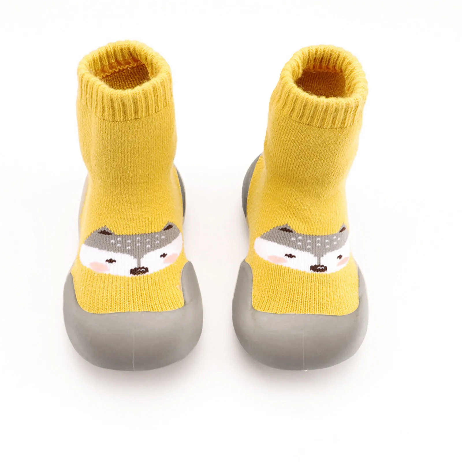 Children's Terry Socks Shoes Thickened Cartoon Printed Middle Shoes Socks Baby Toddler Warm Indoor Floor
