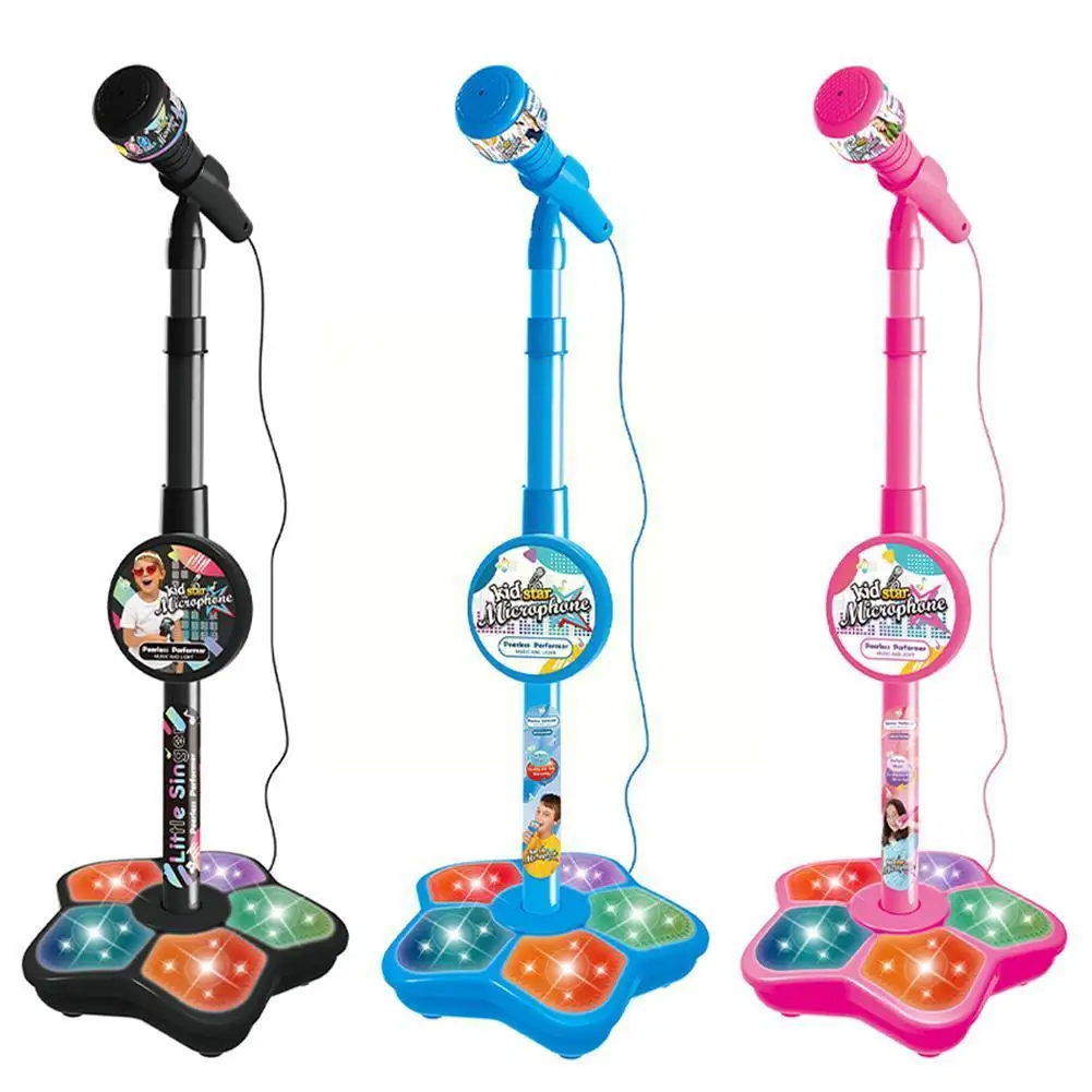 

Children Karaoke Mic Toy Microphone With Stand Cute Funny Music Training Simulation Musical Microphone Singing Toys For Kid E8j5
