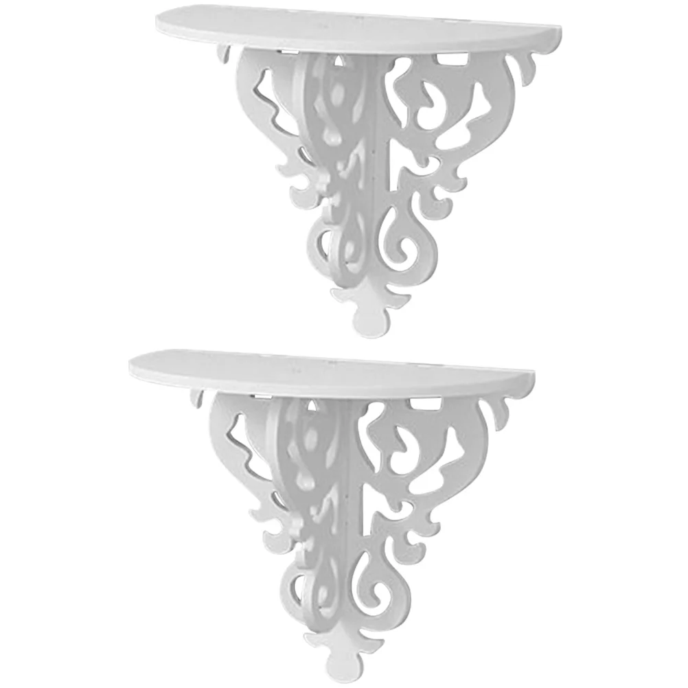 

Cabilock Flower Bracket Bedroom Office Organizer Vintage Pot Bathroom Carving Kitchen Decorative Sundries Wall-Mounted Retro