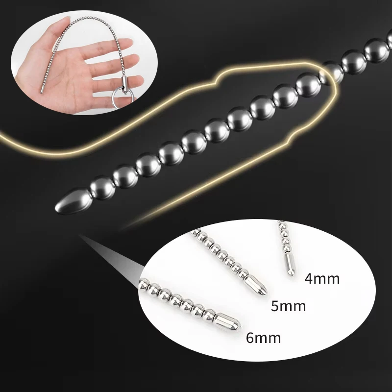 Stainless Steel Urethral Sound Dilators Penis Plug Insert Stimulation Catheter Beads Male Masturbator Horse Eye Sticks BDSM