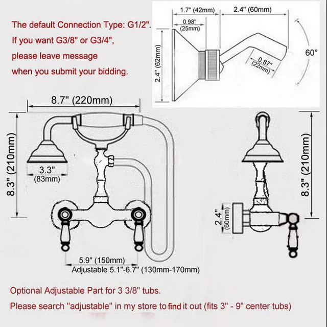 ชุดก๊อกน้ำฝักบัวอาบน้ำก๊อกน้ำในห้องน้ำโครเมี่ยมขัดเงาติดผนัง 3