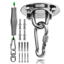

Promotion! Suspension Hanging Chair Set,Punch Bag Holder,Ceiling Hook + Stainless Steel Spring Hanging Chair 360° Rotatable