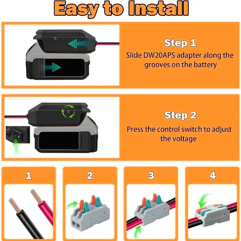 For Makita/Dewaltt/Milwaukee/Bosch，18V to 12V Step Down Converter Cigarette Lighter Adapter Power Wheel Adapter Car Refrigerator image 4