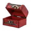 1PC Antique Mini Wood Treasure Chest Storage Box Jewelry Organizer Box Gifts Box Wooden Treasure Chest Jewelry Trinket Box 2