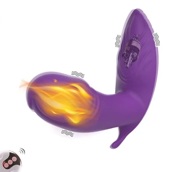 Remote Control Wearable Vibrator Heating Dildo Vibrator Female G-spot Clit Invisible Butterfly Panties Vibrating Egg Sex Toy 18 1