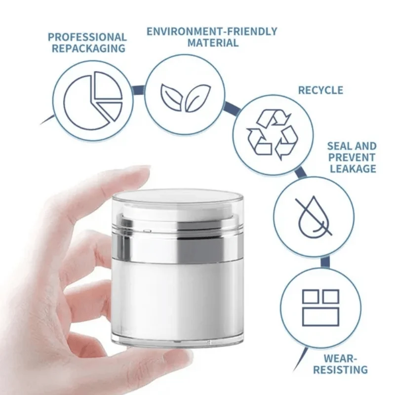 Cream Jar Vacuum Bottle Airless Pump Jar Travel Containers For Lotion Leak Proof Empty Refillable Cosmetic Acrylic Jar Container 5