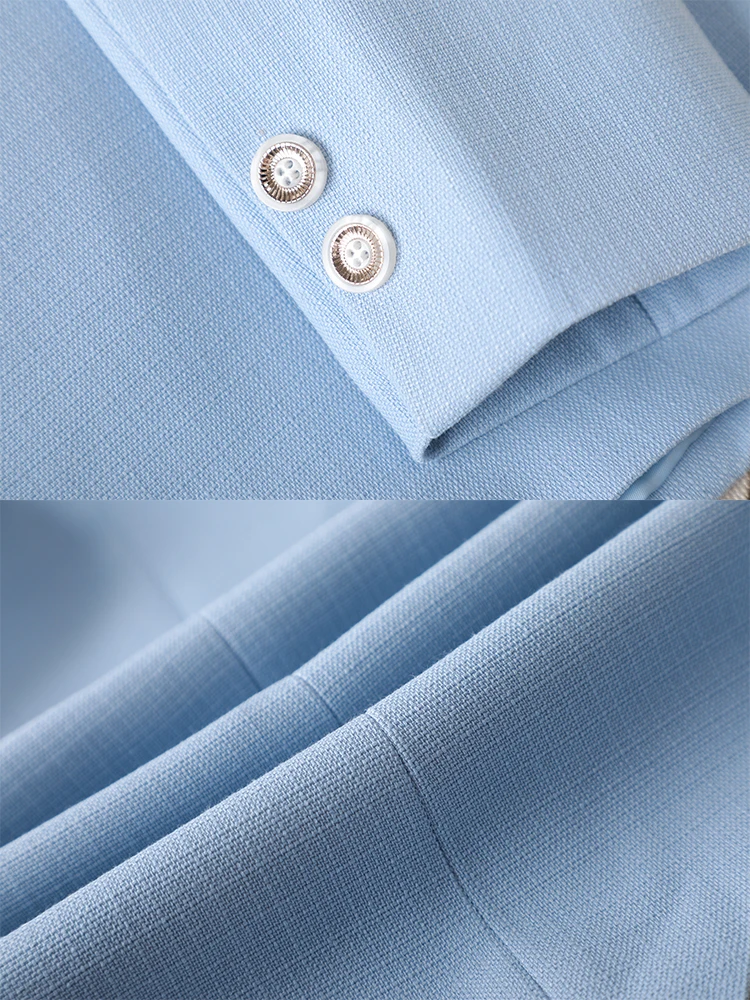 Autumn Winter Blue Blazer Women Ladies Female Single Button Full Sleeve Business Work Wear Formal Jacket blazer women