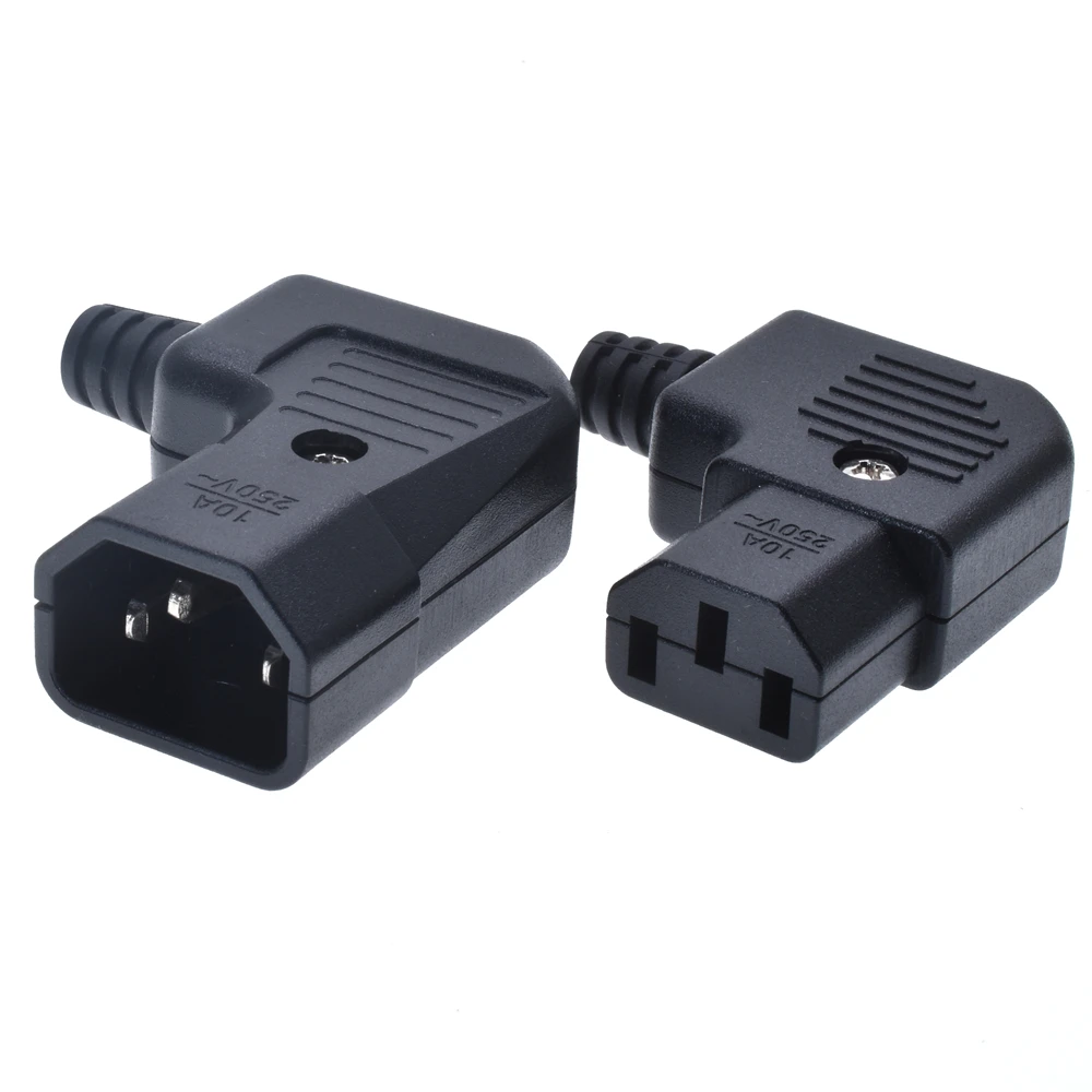Adattatore Di Corrente IEC C14 A C13 A Gomito 90° – Connettore Angolato Per Computer, Server E UPS, 10A 250V - 4