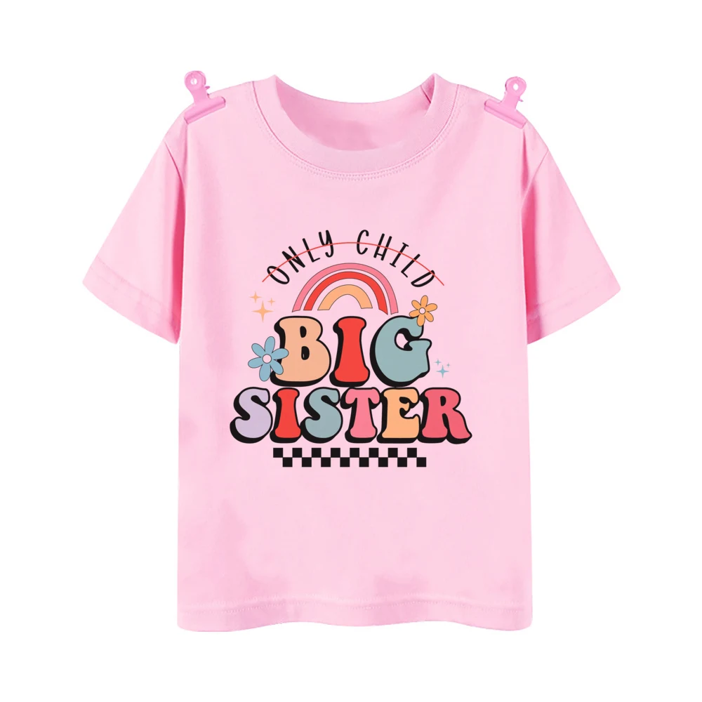 Promoted To Big Sister Rainbow Printed Baby Announcement T Shirt