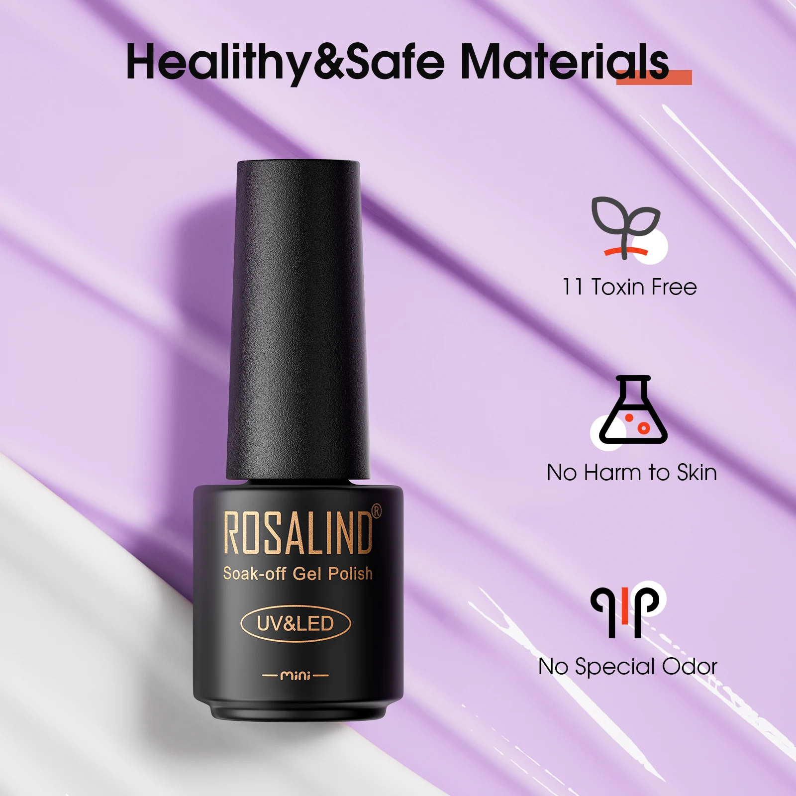 ROSALIND 48PCS Gel Nail Polish Set, 45 Colors Macaron Glitter Series Gel Polish Starter Set with Matte & Glossy Gel Top Base Coa 5