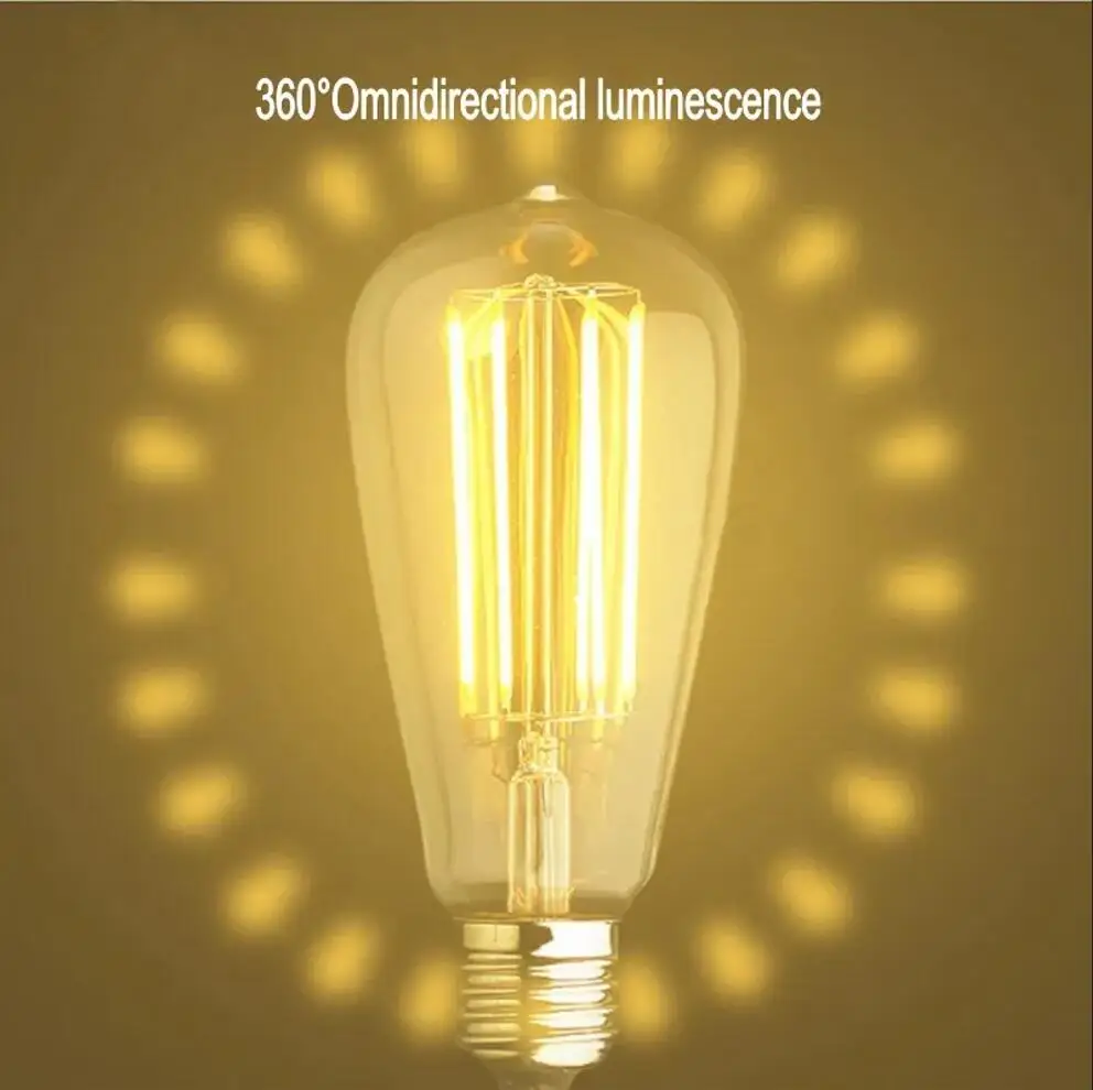 

4W Retro Edison Light Bulb E27 AC110-240V ST64 replace Filament Vintage Incandescent Bulb Edison Lamp