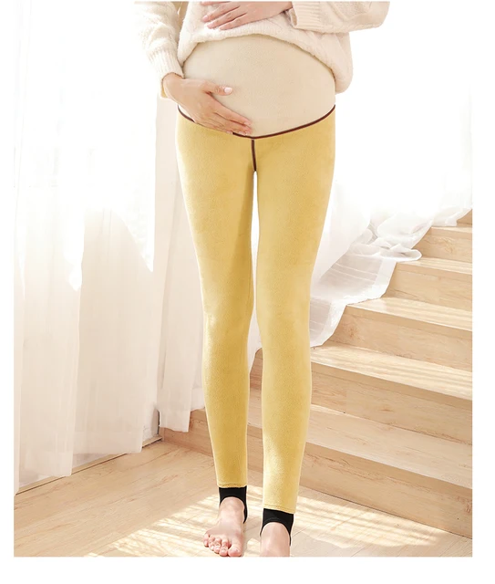 8013# 900G Winter Thermal Thicken Maternity Legging Warm Belly