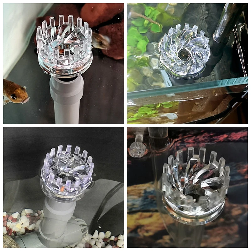 16/20mm Aquarium Skimmer Float Acrylic Lily Pipe Spin Surface Inflow Aquarium Water Plant Filter Cleaning Fish Tank Accessories