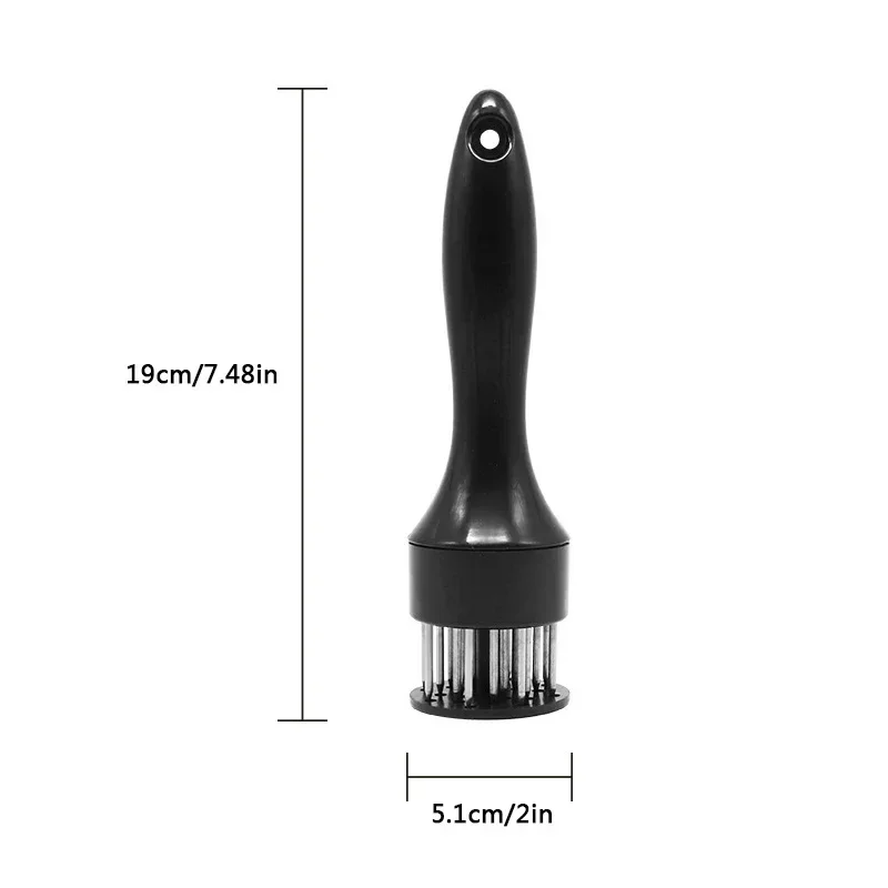 21-Pin Household Round Stainless Steel Steak Tender Meat Needle Pork Meat Tenderizer Rib Breaker Kitchen Cook Tools Hammer wood meat tenderizer