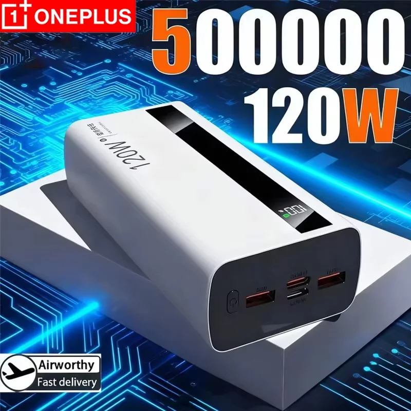 OnePlus 500000mAh batterie externe 120W charge rapide grande capacité batterie externe PD 20W adapté à tous les téléphones mobiles longue Endurance