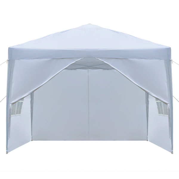  10*10ft 白色 4片面-2个门2个窗 折叠棚 牛津布   喷塑铁管 LT 便携-73