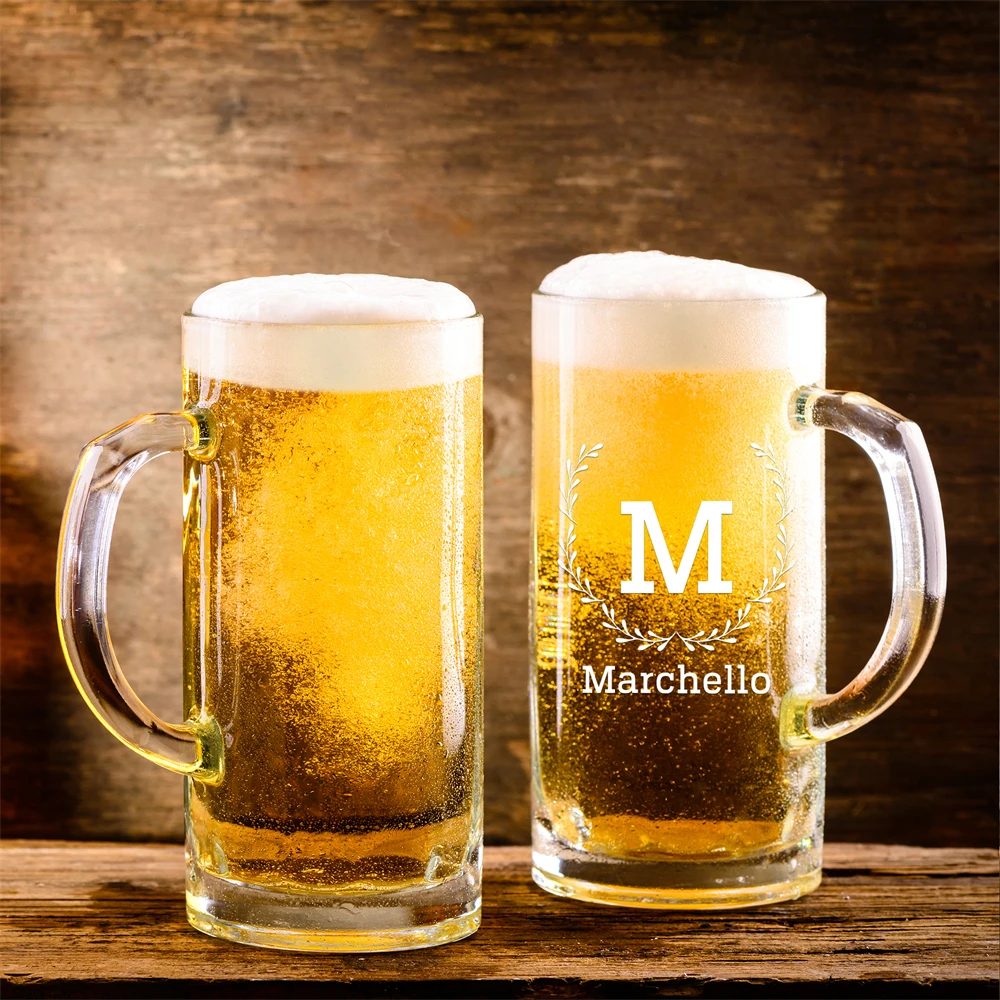 Regalos personalizados para hombres, taza de cerveza de vidrio grabada de  16 onzas, regalos de cerve…Ver más Regalos personalizados para hombres,  taza