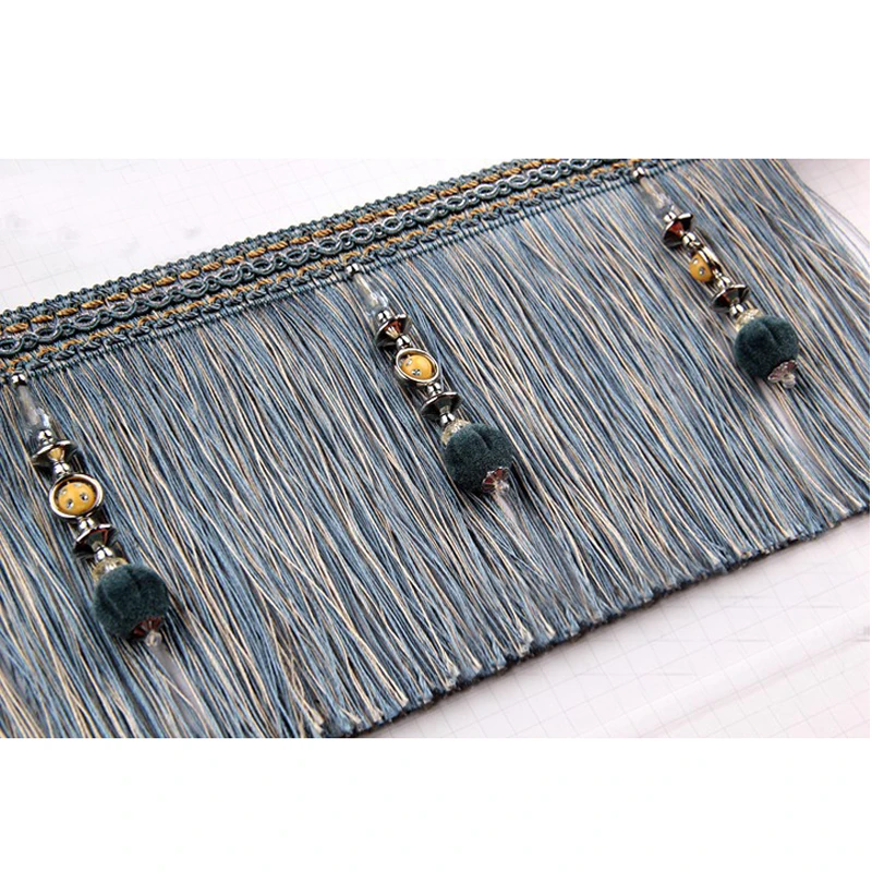 

12 Yards/lot Long Fringe Brown Tassel Lace For Home Accessories Trim Curtain Edge Decorative DIY Fabric Webbing Tassle Fringes
