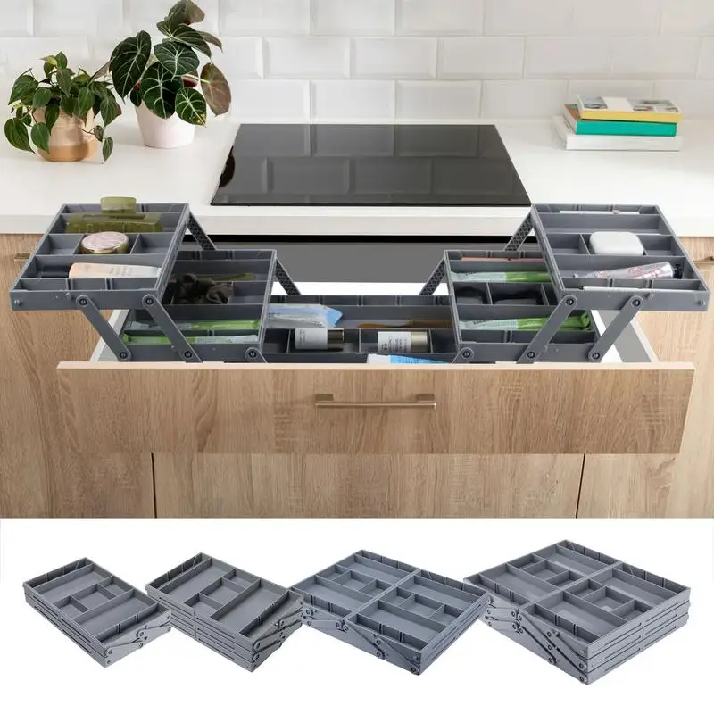 

2/3 Tier Storage Expandable Drawer Jewelry Organizer Multi-layer Drawer Dust-proof Display Stand Foldable Desktop Organizer Box