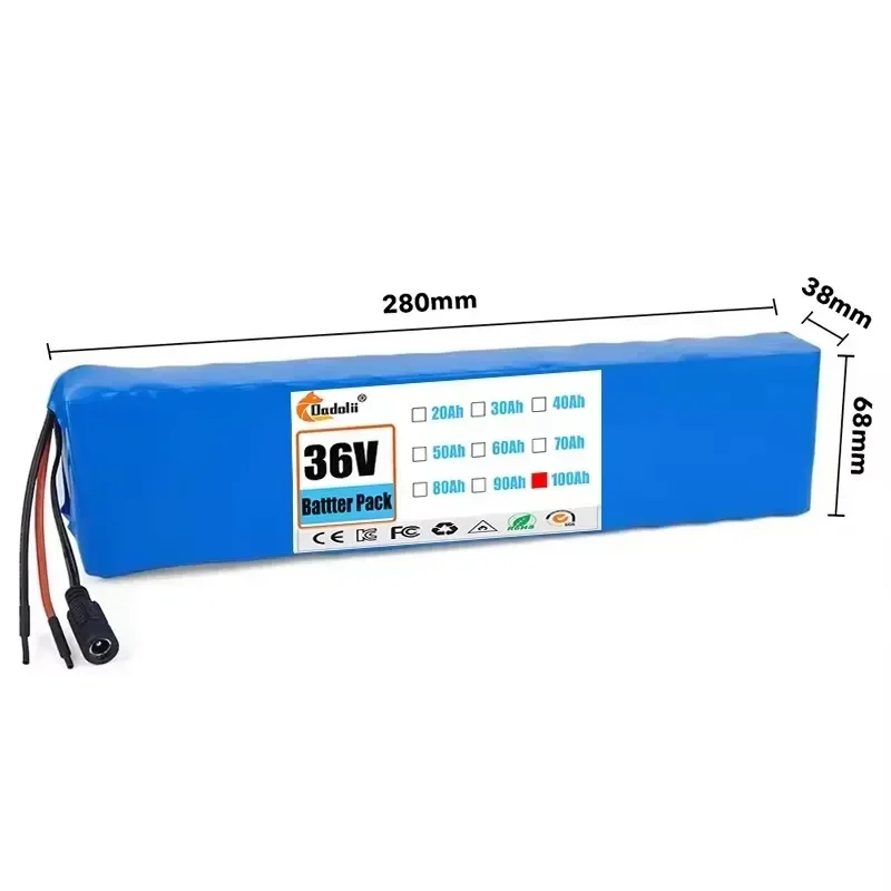 Ultra-Durable 10S3P Electric Scooter Battery 36V 100Ah 18650 Lithium-ion 350W 500W with +42V Charger for Superior Performance rechargeable battery