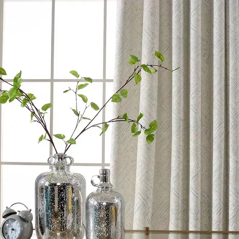 Light luxury chenille blackout curtains, simple modern study room, bedroom bay window, living room floor-to-ceiling window 4