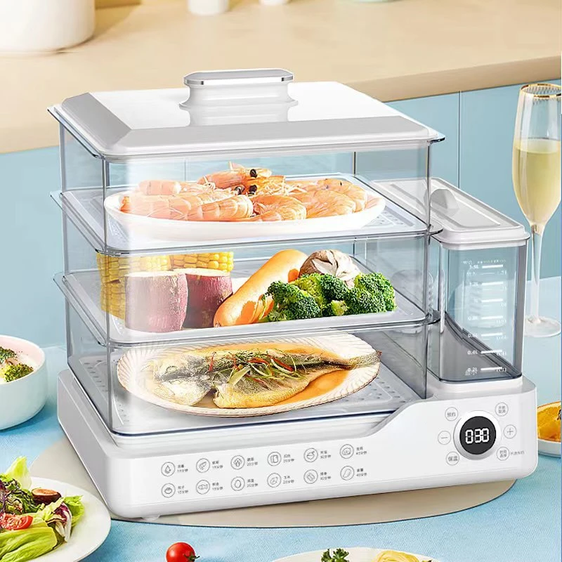 3 Layer 220V Electric Steamer Cooker with Independent Water Tank and 24L Large Capacity Breakfast Machine 3
