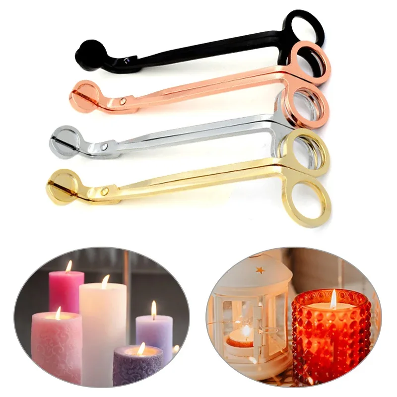 1Pcs 18cm Candle Wick Trimmer Stainless Steel Scissors Oil Lamp Trim Wick Cutter Round Head Candles Core Shears Handmade Tools