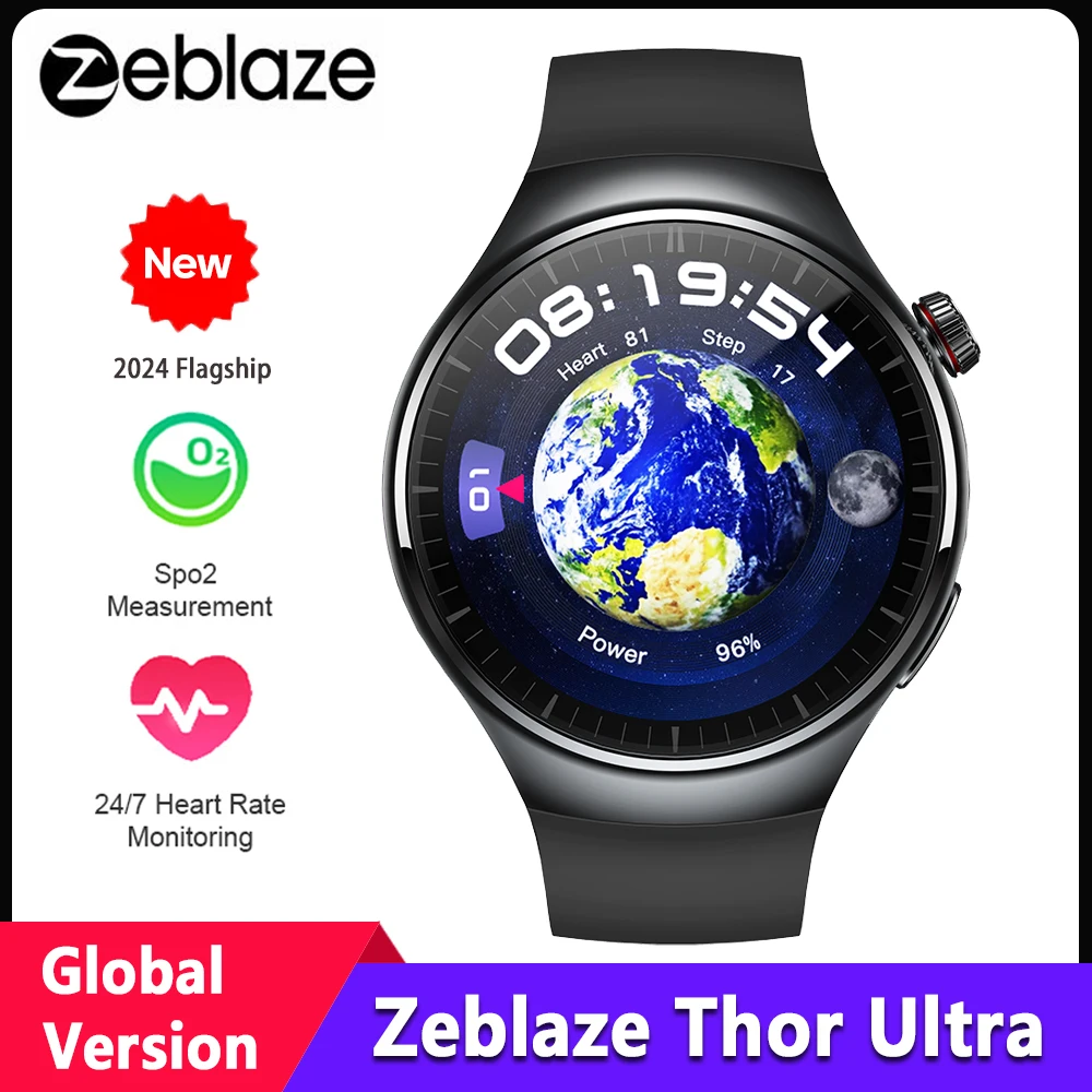 기존 Zeblaze Thor Ultra Smartwatch 쿼드 코어 4G LTE 전화 통화 1.43in AMOLED 디스플레이 GP..