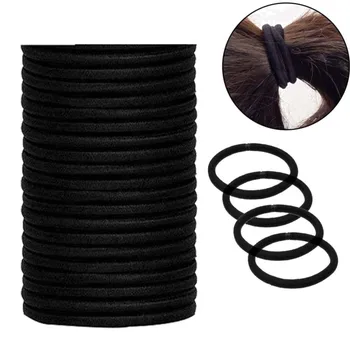 10/30/50pcs 4MM Nero Coda di Cavallo Titolare Fasce Elastiche Dei Capelli Scrunchies Per Le Donne Degli Uomini Della Ragazza Della Signora Hairband leghe fascia accessorio 1
