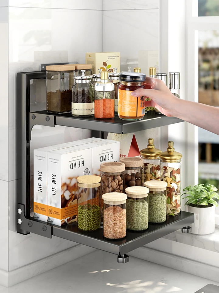 Height Adjustable Stainless Steel Kitchen Storage Rack