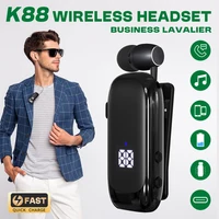 K88 Lavalier Business Bluetooth 5.4 Headphone Talk/Music Time 20 Hours,LED Digital Display,Noice Cancelling Wireless Earphones 1