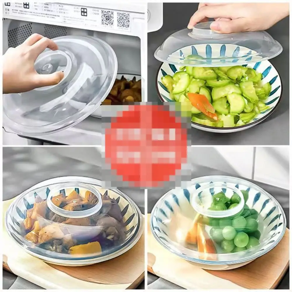 Microwave Food Cover Heat-resistant Food Splatter Guard Microwave Oven Pan Lid Plate Stove Cover Transparent Anti-Splash
