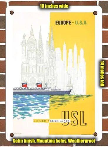 

Металлический знак 1953 линии Европы США-10x14 дюймов