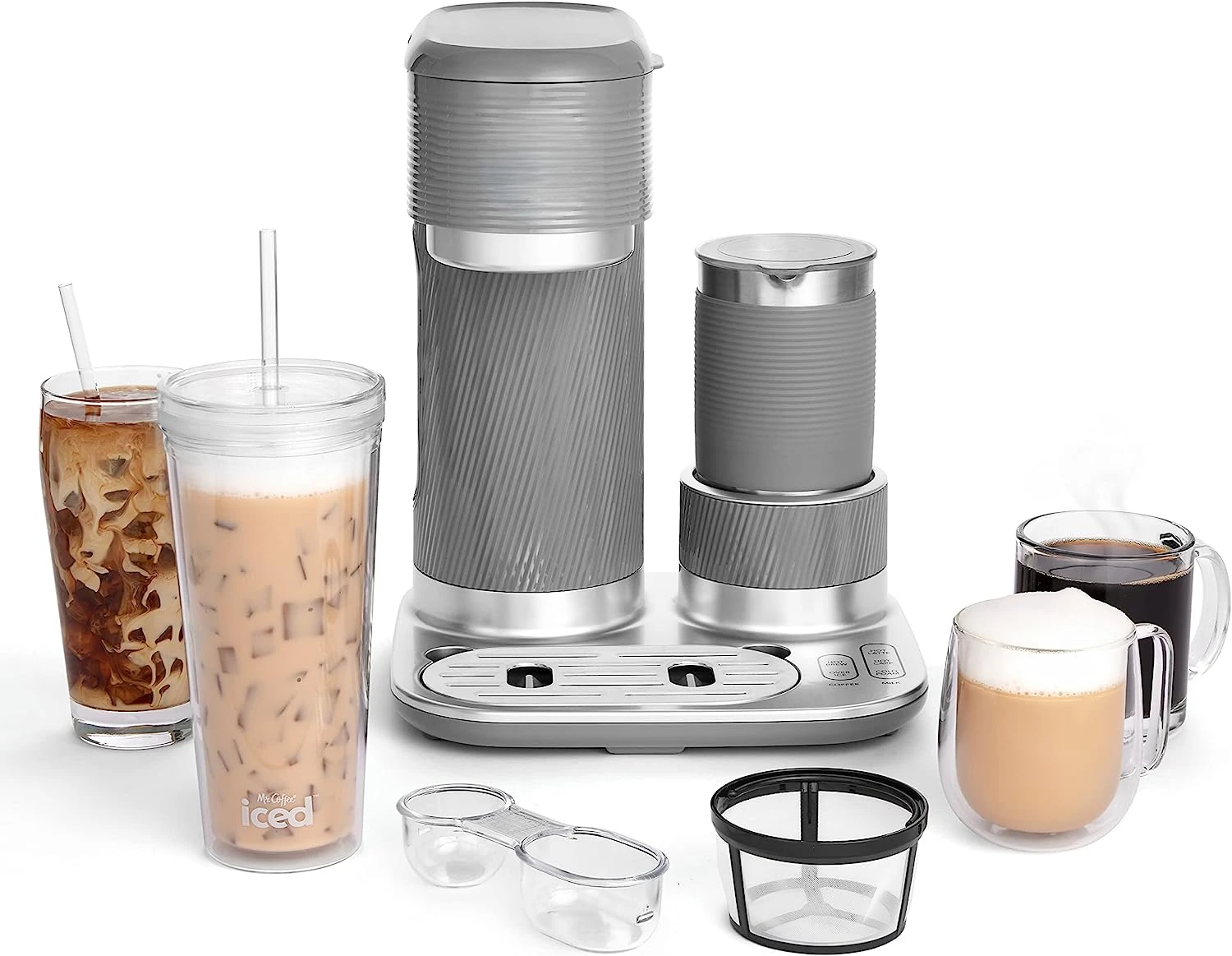 

Single-Serve Latte Lux, Iced, and Hot Coffee Maker with Milk Frother,22 ounces