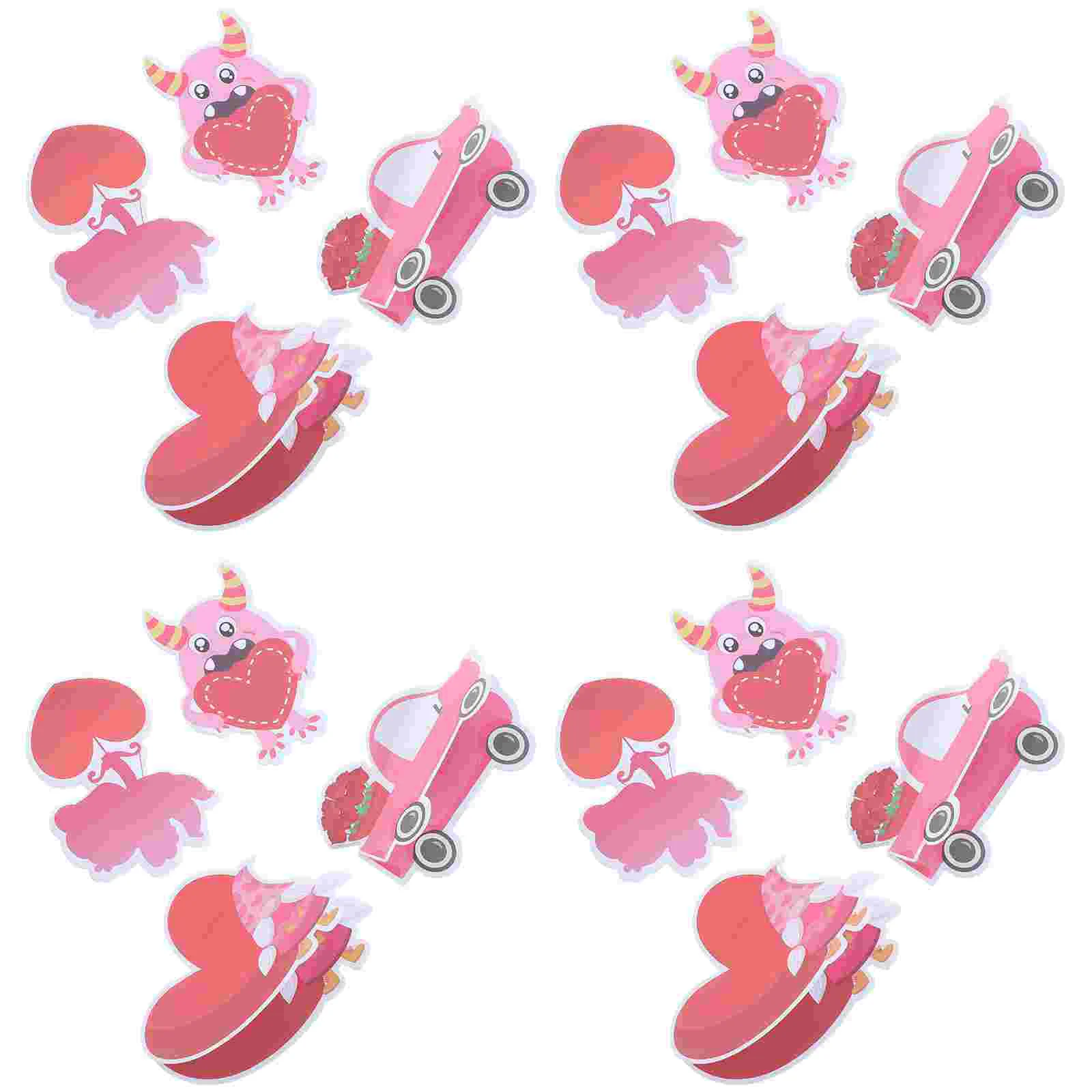 

4Pcs Note Stickers Office Memo Pads Adorable Valentine's Day Memo Stickers