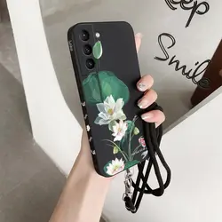 Beautiful Lotus Silicone Phone Case - Elegant and Durable Cover - Galaxy S30Ultra (Black)