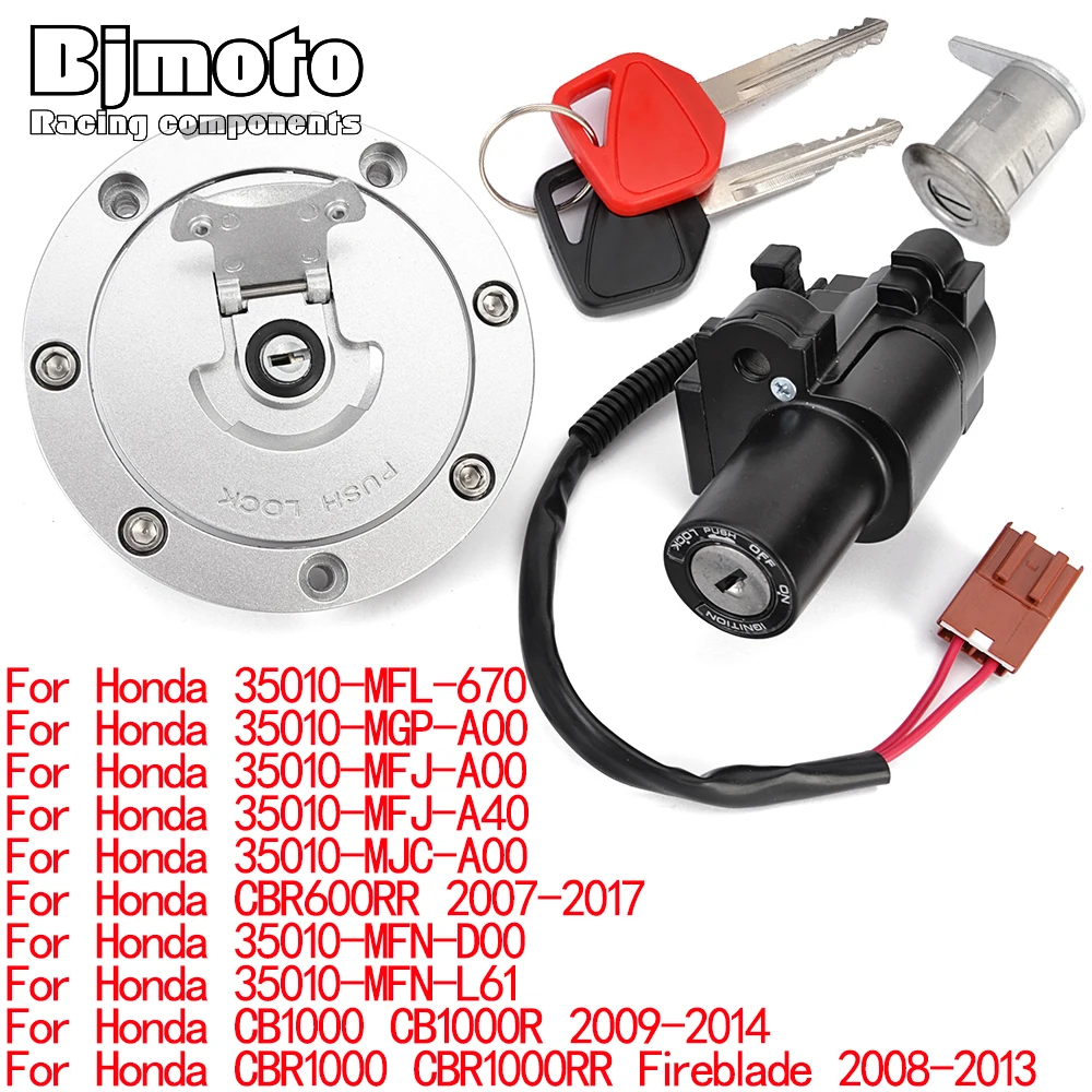 CBR 1000 RR Fuel Gas Cap Ignition Switch Seat Lock with Key Kit For Honda CBR1000 CBR1000RR Fireblade 35010-MEL-670 2008-2013 ​car keyless start ignition lock knob plug switch 35104 snb j01 for honda 2008 2009 2010 2012 2013 8th accord sprior odyssey