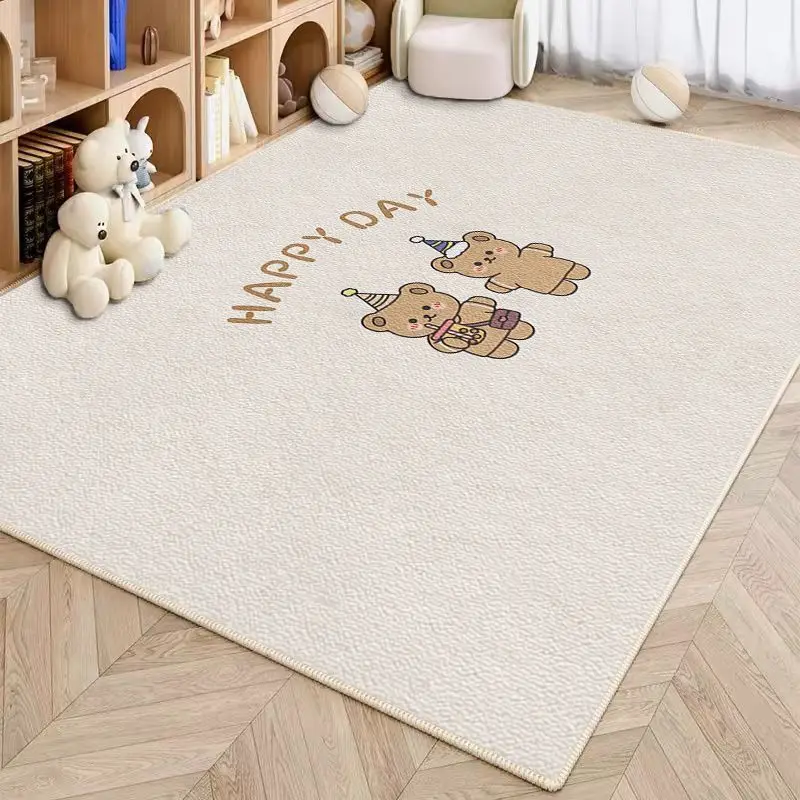 

Cartoon Velvet Living Room CarpetinsWind Bedroom Bedside Blanket Home Large Area Full Mat Reading Area Mat