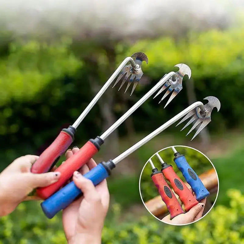 Manual Garden Weeder Weeding Puller Garden Weeder Tool With 4 Teeth Backyard Planting Cultivating Weeder Weeds tools