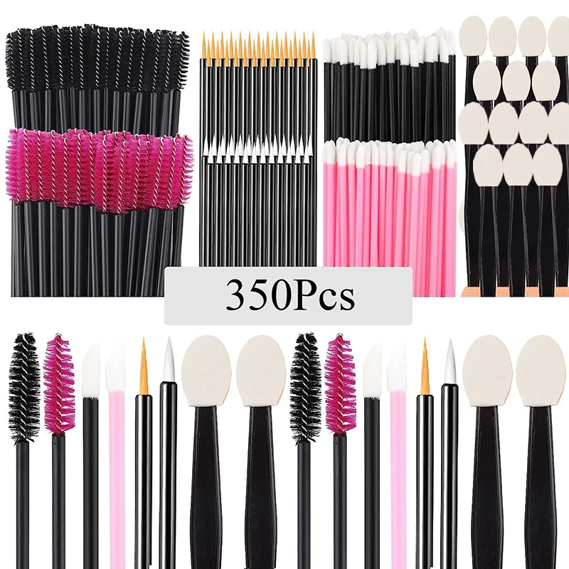 

350pc Eyelash Extension Supplies Kit Lash Makeup Brush Mascara Wands Lip Microbrush Lipstick Applicator Eyeliner Eyeshadow Brush