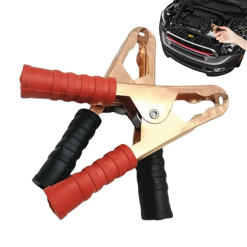 

Insulated Alligator Clips Battery Test Copper Clamps electric spring 100A 2PCS Red & Black Cable Connectors for Car & Auto boat