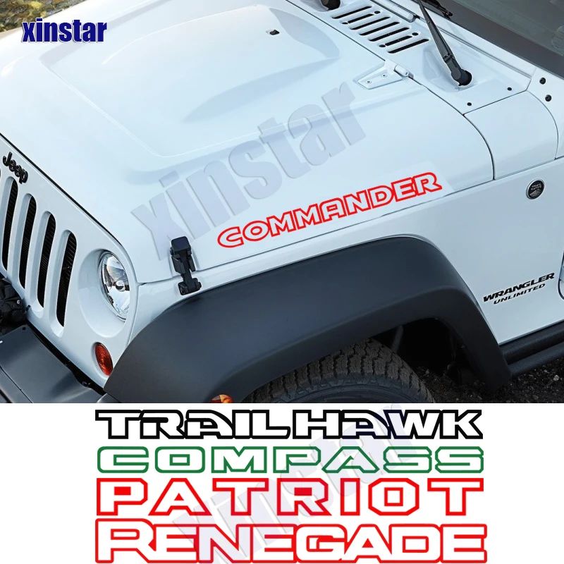 2Pcs Car Decal Sticker For Jeep Commander TRAILHAWK COMPASS PATRIOT RENEGADE WRANGLER